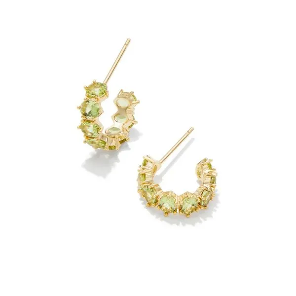 Kendra Scott Cailin Crystal Gold Huggie Earrings