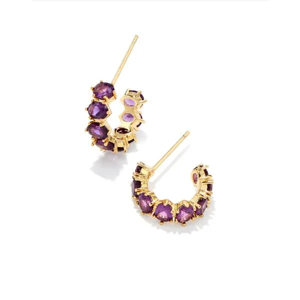 Kendra Scott Cailin Crystal Gold Huggie Earrings