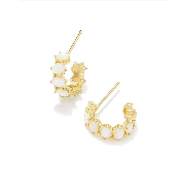 Kendra Scott Cailin Crystal Gold Huggie Earrings