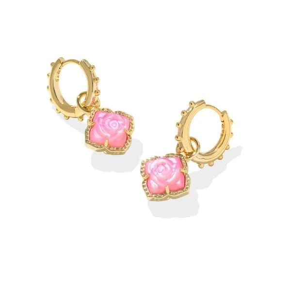 Gold Plated Kendra Scott Rose Huggie Earrings