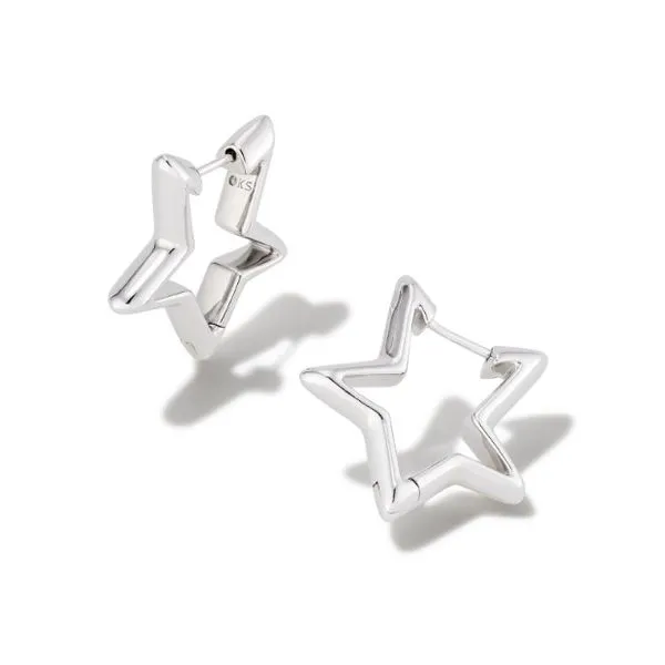 Star Silver Huggie Earrings
