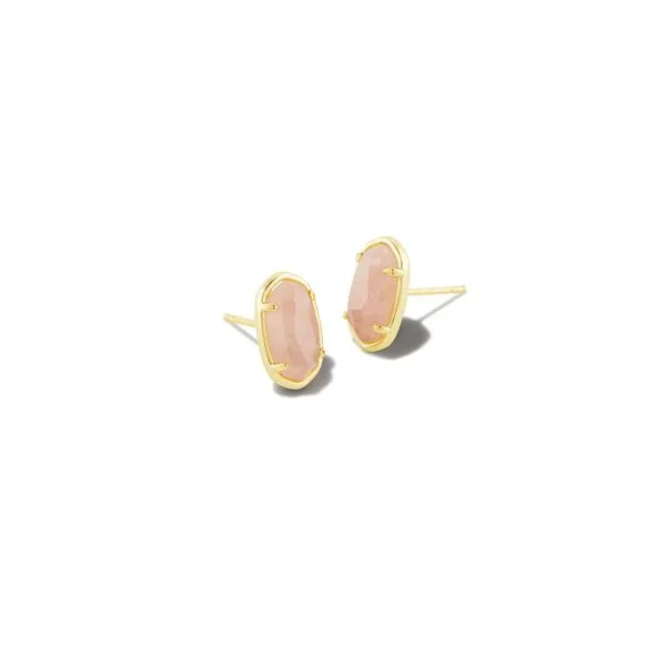 Kendra Scott Grayson Gold Stud Earrings In Rose Quartz Lee Ann's Fine Jewelry Russellville, AR