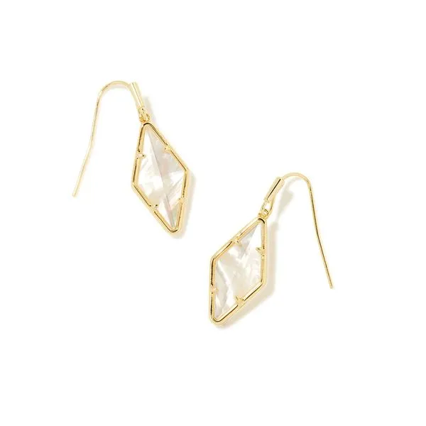 Kendra Scott Ivory Mother Of Pearl Gold Drop Earrings Lee Ann's Fine Jewelry Russellville, AR