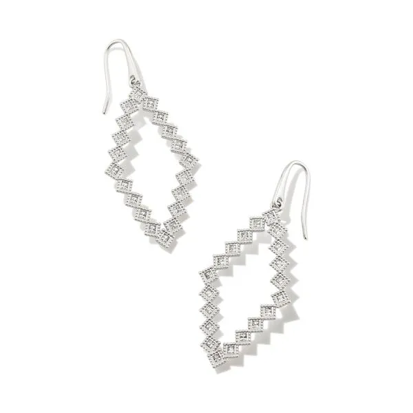 Kendra Scott Kinsley Rhodium Open Frame Earring Lee Ann's Fine Jewelry Russellville, AR