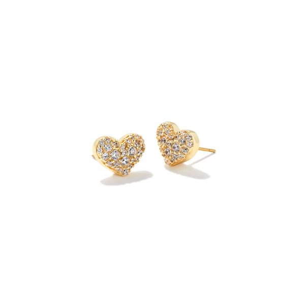 Kendra Scott Gold Crystal Heart Earrings Lee Ann's Fine Jewelry Russellville, AR