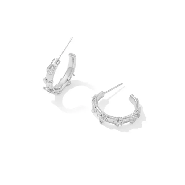 Kendra Scott Beatrix Small Rhodium Hoop Earrings Lee Ann's Fine Jewelry Russellville, AR