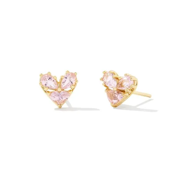 Kendra Scott Pink Glass Gold Stud Earrings Lee Ann's Fine Jewelry Russellville, AR