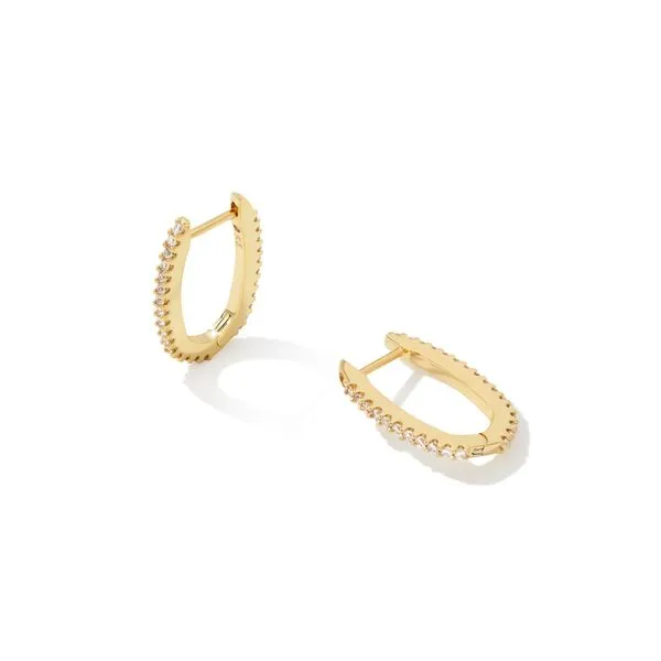 Kendra Scott Murphy Pave Gold Huggie Earrings Lee Ann's Fine Jewelry Russellville, AR