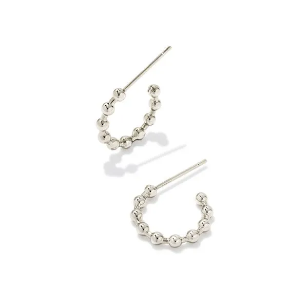 Kendra Scott Rhodium Huggie Earrings Lee Ann's Fine Jewelry Russellville, AR