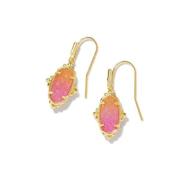Kendra Scott Lee Petal Framed Gold Drop Earrings Lee Ann's Fine Jewelry Russellville, AR