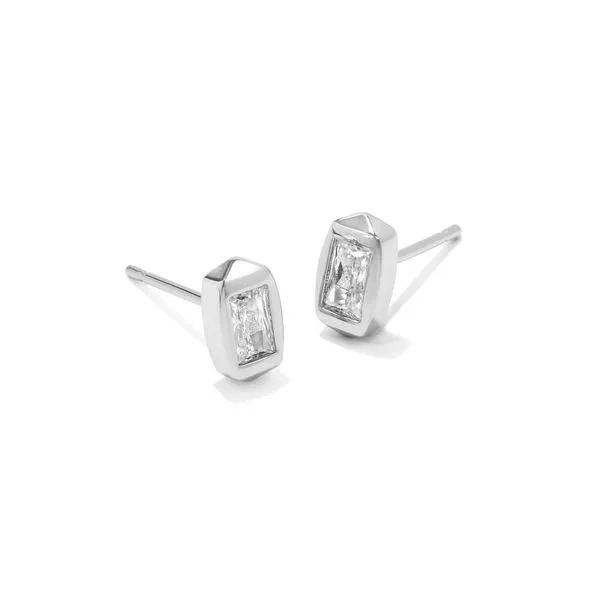 Kendra Scott Fern Crystal Rhodium Stud Earrings Lee Ann's Fine Jewelry Russellville, AR