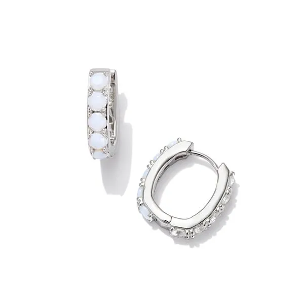 Kendra Scott Chandler Huggie Rhodium Earrings Lee Ann's Fine Jewelry Russellville, AR