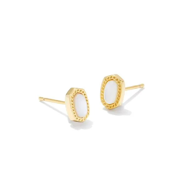 Kendra Scott Ivory Mother Of Pearl Gold Stud Earrings Lee Ann's Fine Jewelry Russellville, AR