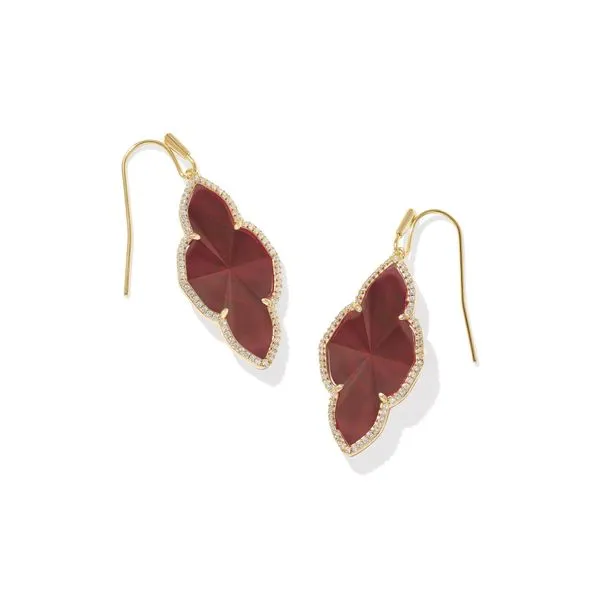Kendra Scott Gold Plated Cranberry Illusion Drop Earrings Lee Ann's Fine Jewelry Russellville, AR