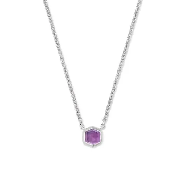 Kendra Scott Amethyst Sterling Silver Necklace Lee Ann's Fine Jewelry Russellville, AR