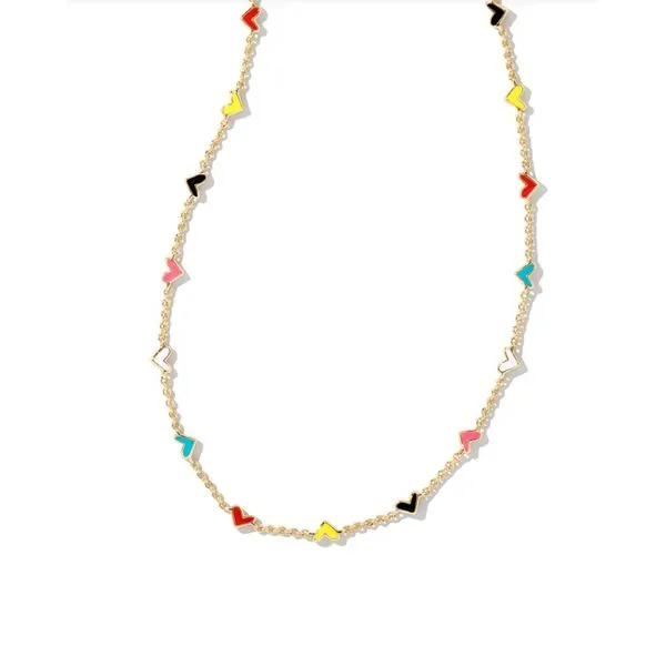 Gold Plated Multi-Colored Heart Kendra Scott Necklace Lee Ann's Fine Jewelry Russellville, AR