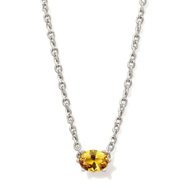 Rhodium Golden Yellow Crystal Pendant Necklace Lee Ann's Fine Jewelry Russellville, AR