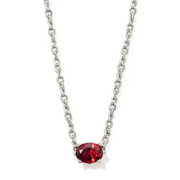 Rhodium Pendant Necklace in Red Crystal Lee Ann's Fine Jewelry Russellville, AR