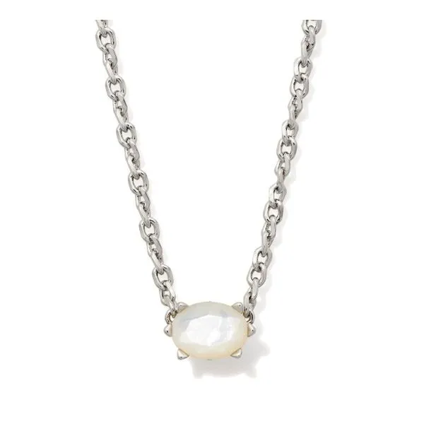 Rhodium Pendant Necklace in Ivory Mother of Pearl Lee Ann's Fine Jewelry Russellville, AR