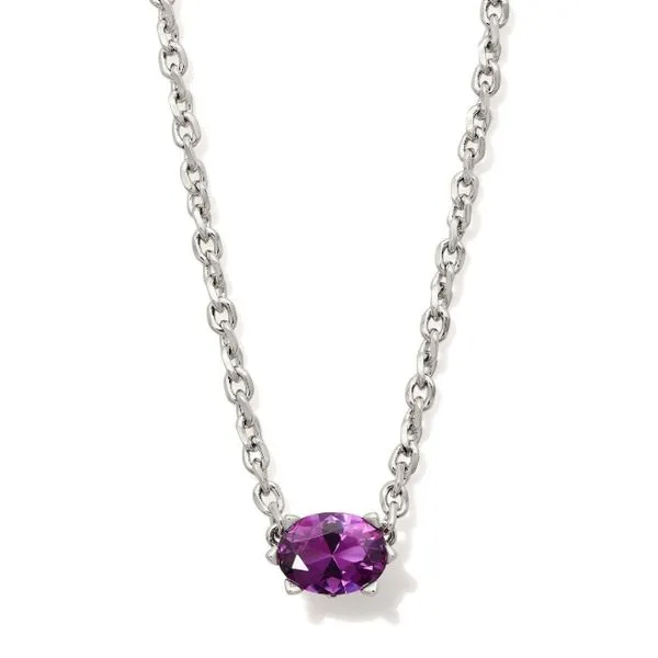 Rhodium Pendant Necklace in Purple Crystal Lee Ann's Fine Jewelry Russellville, AR