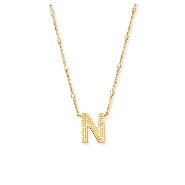 Gold Plated Kendra Scott Letter N Necklace Lee Ann's Fine Jewelry Russellville, AR
