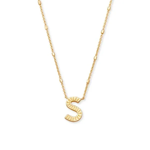 Gold Plated Kendra Scott Letter S Necklace Lee Ann's Fine Jewelry Russellville, AR