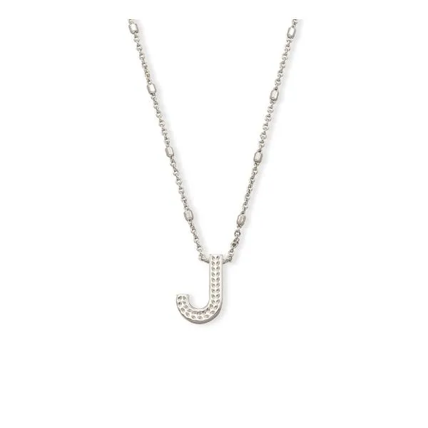 Rhodium Plated Letter J Necklace Lee Ann's Fine Jewelry Russellville, AR