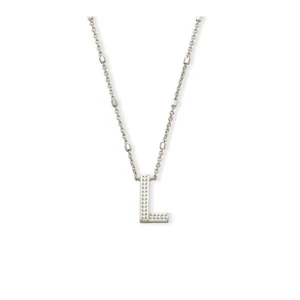 Rhodium Plated Letter L Necklace Lee Ann's Fine Jewelry Russellville, AR