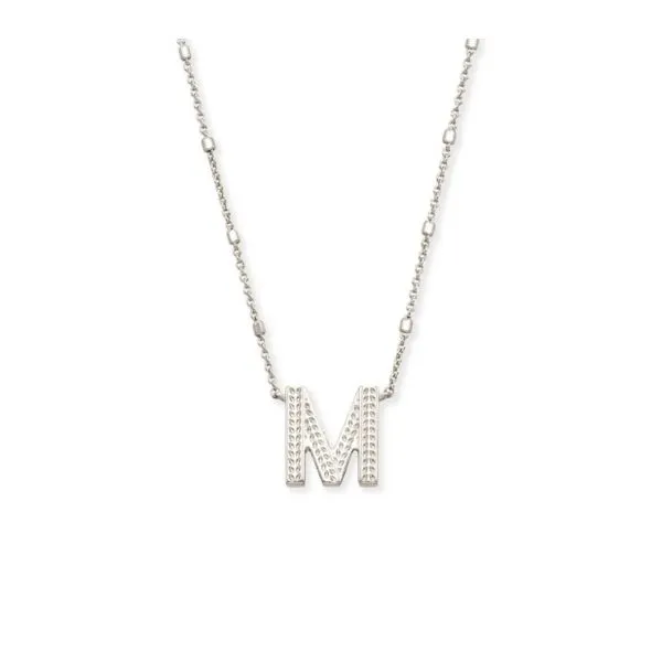 Rhodium Plated Letter M Necklace Lee Ann's Fine Jewelry Russellville, AR