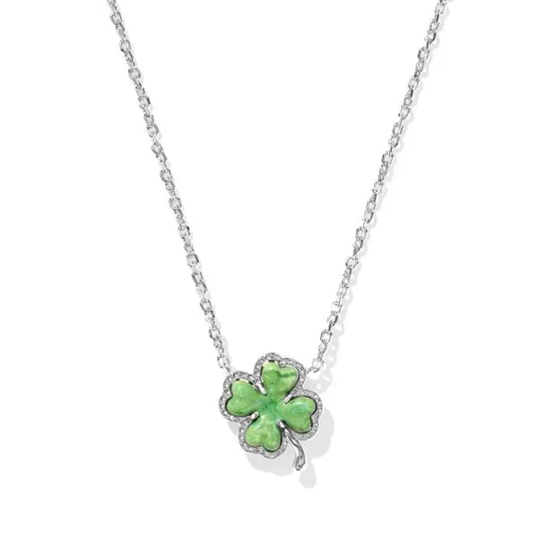 Rhodium Plated Lime Green Magnesite Necklace Lee Ann's Fine Jewelry Russellville, AR