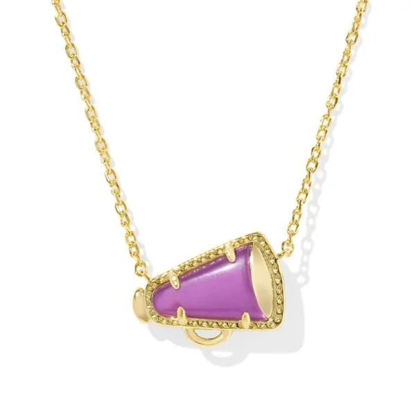 Gold Short Pendant Necklace with Purple Mother Of Pearl Lee Ann's Fine Jewelry Russellville, AR