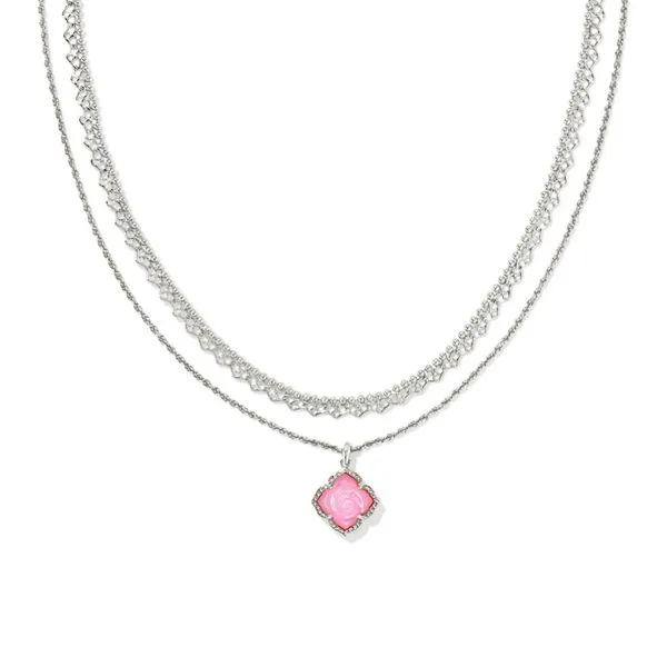 Rhodium Plated Mallory Multi Strand Necklace