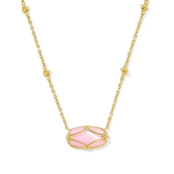 Gold Plated Elisa Lattice Frame Necklace