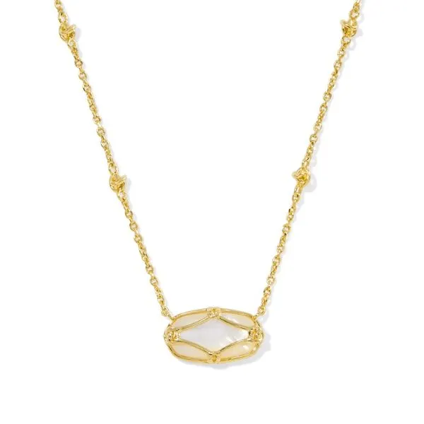 Gold Plated Elisa Lattice Frame Necklace