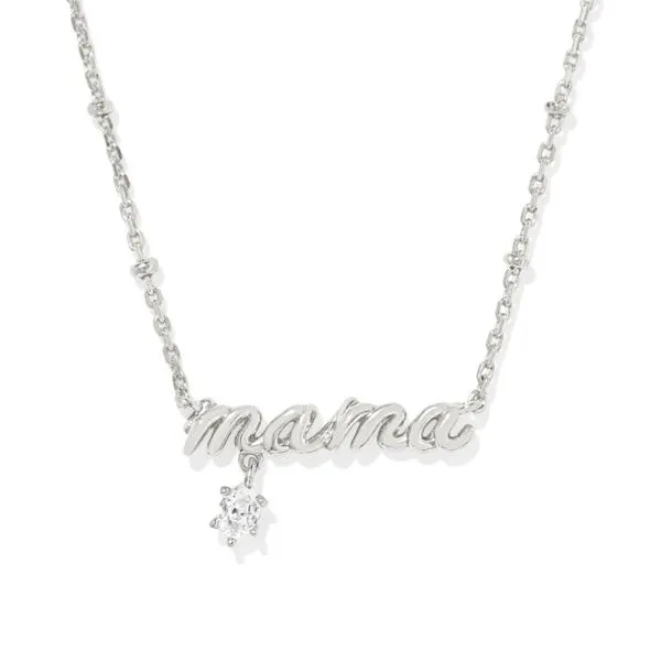 Platinum Mama Necklace with Clear Crystal Lee Ann's Fine Jewelry Russellville, AR