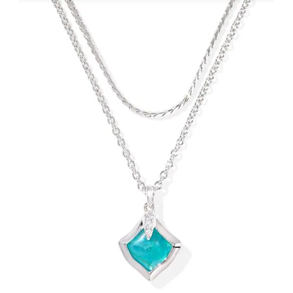 Rhodium Plated Kendra Scott Multi Strand Necklace