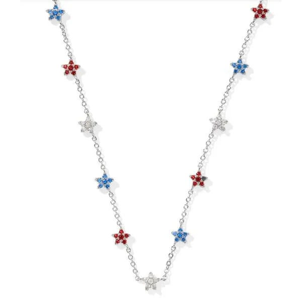 Rhodium Plated Kendra Scott Crystal Strand Necklace