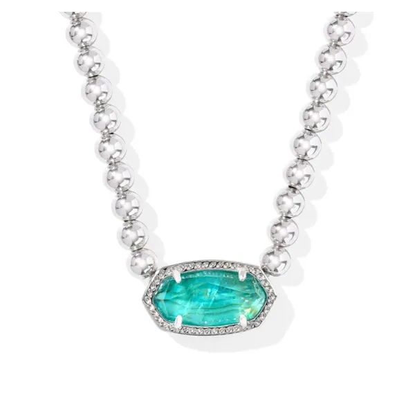Rhodium Plated Elisa Beaded Necklace