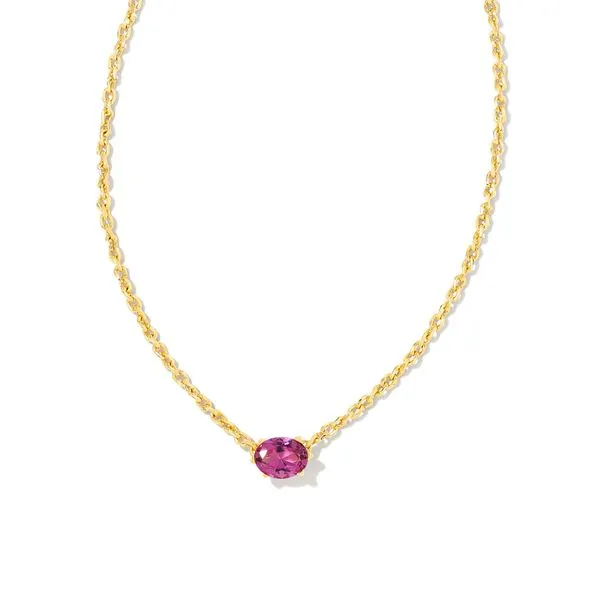 Kendra Scott Purple Crystal Gold Pendant Necklace Lee Ann's Fine Jewelry Russellville, AR