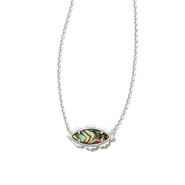 Kendra Scott Genevieve Rhodium Pendant Necklace In Abalone Lee Ann's Fine Jewelry Russellville, AR