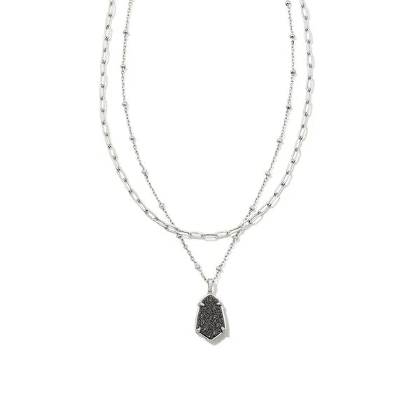 Kendra Scott Alexandria Rhodium Multi Strand Necklace Lee Ann's Fine Jewelry Russellville, AR