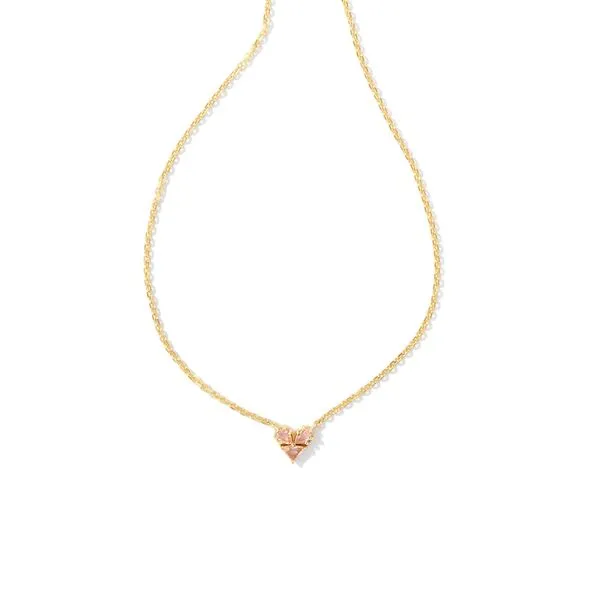 Kendra Scott Pink Glass Heart Pendant Necklace Lee Ann's Fine Jewelry Russellville, AR