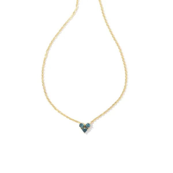 Kendra Scott Teal Glass Heart Pendant Necklace Lee Ann's Fine Jewelry Russellville, AR