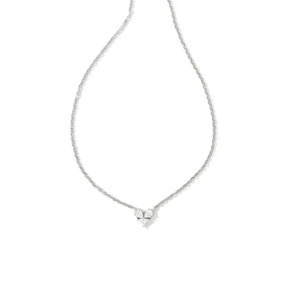 Rhodium Katy Heart Pendant Necklace Lee Ann's Fine Jewelry Russellville, AR