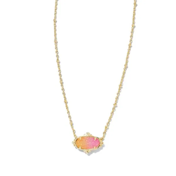 Kendra Scott Elisa Petal Framed Gold Pendant Necklace Lee Ann's Fine Jewelry Russellville, AR