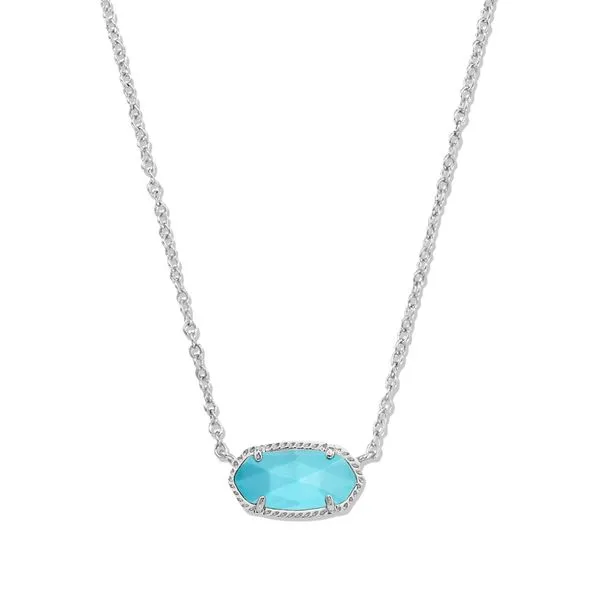 Kendra Scott Turquoise Rhodium Pendant Necklace Lee Ann's Fine Jewelry Russellville, AR