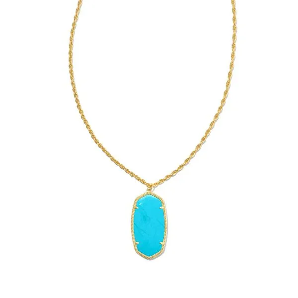 Kendra Scott Turquoise Gold Pendant Necklace Lee Ann's Fine Jewelry Russellville, AR