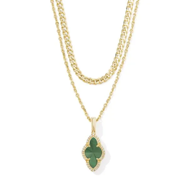 Kendra Scott Abbie Pave Frame Multi Strand Gold Necklace Lee Ann's Fine Jewelry Russellville, AR