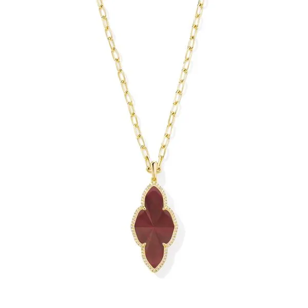 Kendra Scott Abbie Pave Frame Large Gold Necklace Lee Ann's Fine Jewelry Russellville, AR