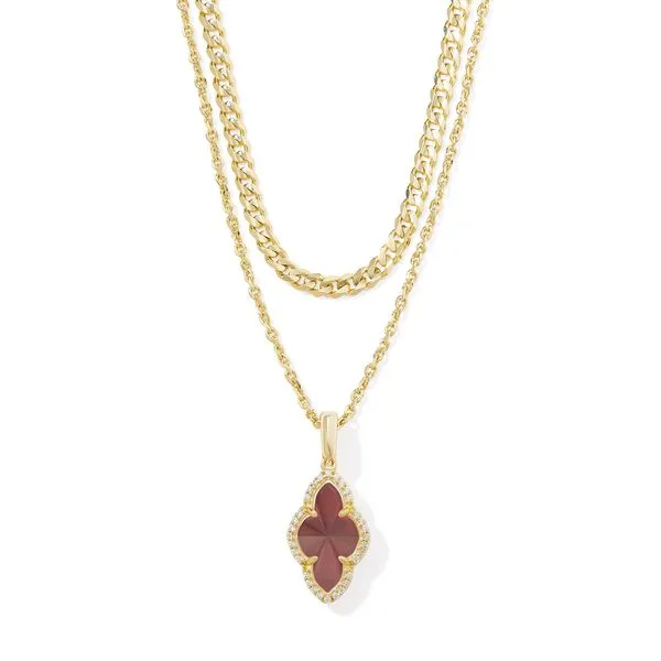Kendra Scott Abbie Pave Frame Multi Strand Gold Necklace Lee Ann's Fine Jewelry Russellville, AR